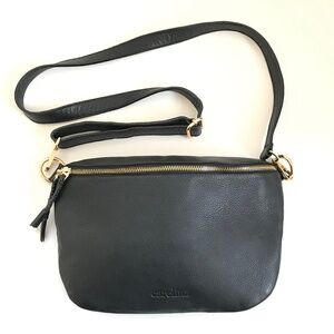CAROLINA Ramona Leather Crossbody Bag Black